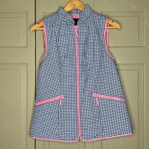 Talbots gingham checked vest XS lined pocketed